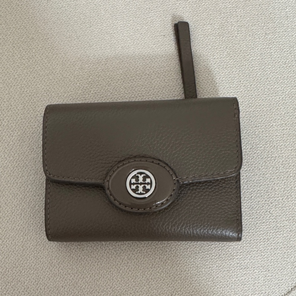 Tory Burch Dark Brown Leather Card Holder